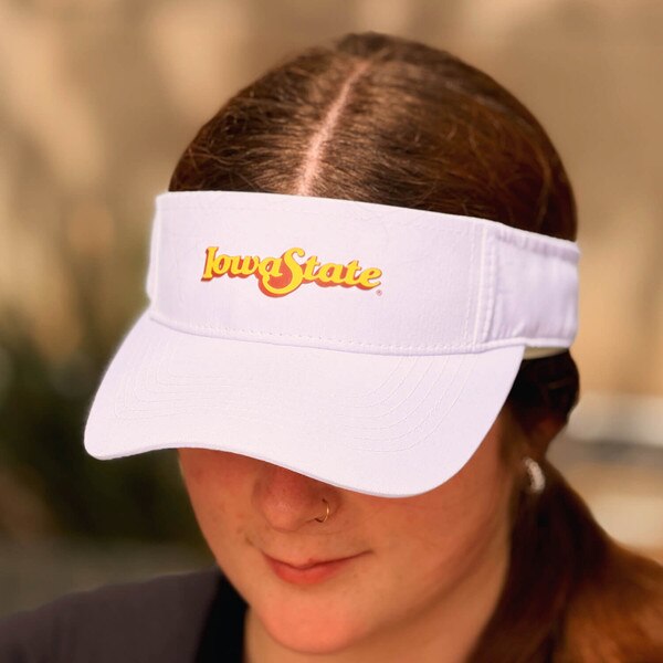Authentic Brand Iowa State White Visor front